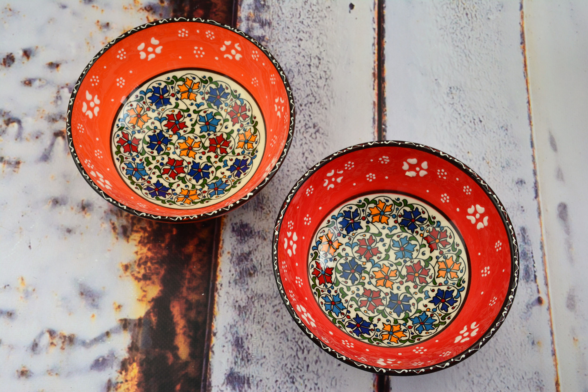 Keramische Schaaltjes Ottomaanse Stijl oranje set