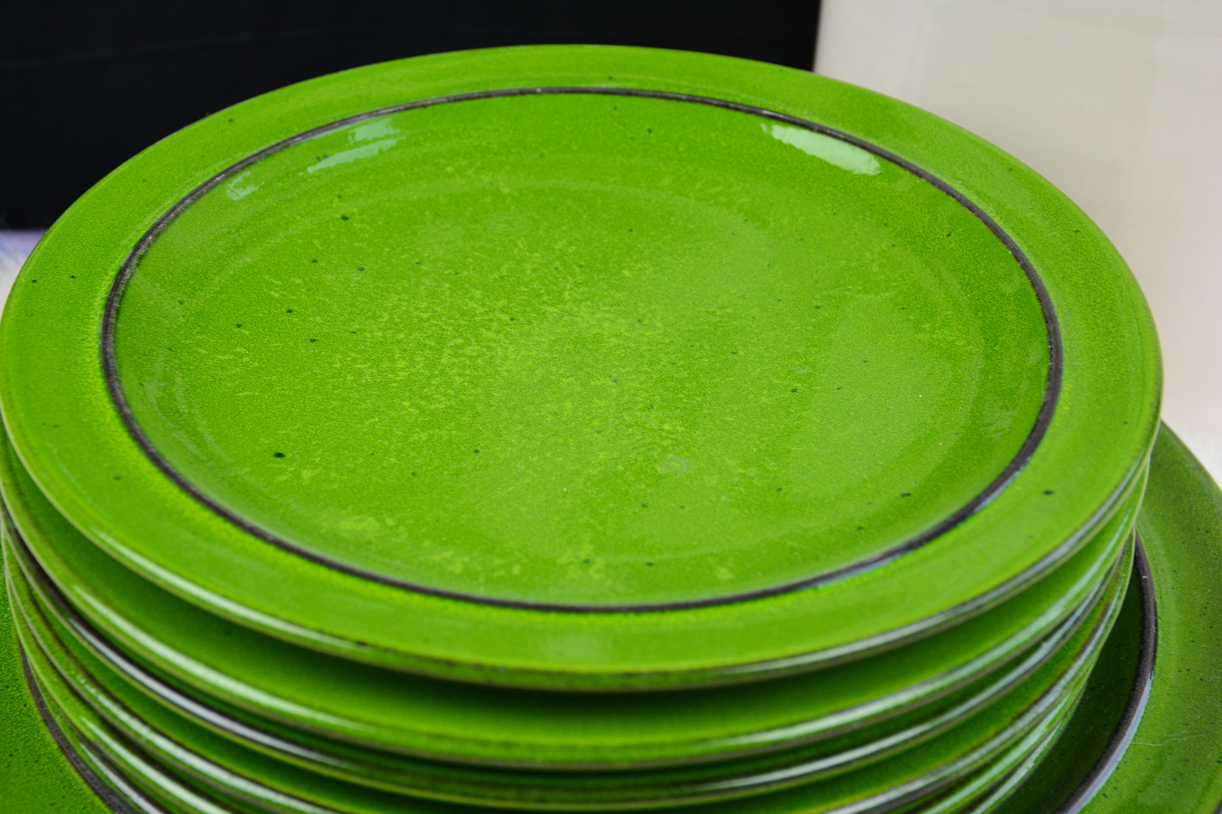 Vintage groene borden set
