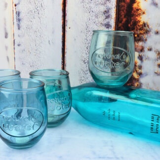 Waterglas recycled blauw