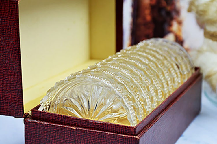 Vintage Onderzetter Set Kristal in doos